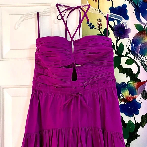 🌺🎉HP🎉🌺 NWT Ulla Johnson Ella Cutout Halter Dress Orchid - Picture 12 of 16